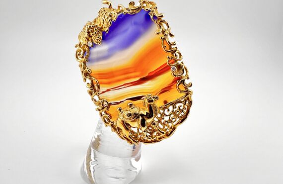 K18メノウブローチをお買取しました！おたからや蘇我店ではデザイン性も高く評価します！